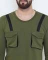 Shop Olive Taped Sweatshirt & Cargo Joggers Combo Suit