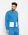 Shop Men's Petrol Blue Oversized Contrast Pocket Sweatshirt-Design
