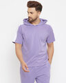 Shop Plum Oversized Hooded Tshirt-Front