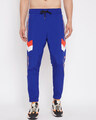 Shop Royal Blue Nylon Taped Light Weight Joggers-Front
