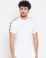 Shop White Contrast Taped Tee-Front