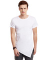 Shop White Triangular Hem Tee-Front