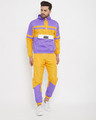 Shop Yellow And Plum Wind Breaker Tracksuit-Front