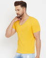 Shop Men's Yellow Solid Slim Fit  T-shirt-Design