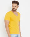 Shop Men's Yellow Solid Slim Fit  T-shirt-Full