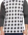 Shop Full Sleeve Checkered Printed Men's Round White T-Shirt