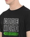 Shop Men's Black Code Word Accepted Typographic T-shirt-Full