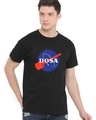 Shop Men's Black Dosa Graphic Printed T-shirt-Front