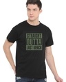 Shop Men's Black Straight Outta Last Typographic T Shirt-Front