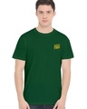Shop Men's Green FF Yellow Logo Green Typographic T-shirt-Front
