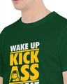 Shop Men's Green Wake Up Kick Typographic T Shirt