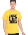 Shop Men's Yellow Straight Outta Madras Typographic T Shirt-Front