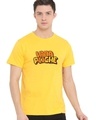 Shop Men's Yellow Vada Poche Typographic T Shirt-Front