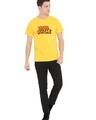 Shop Men's Yellow Vada Poche Typographic T Shirt-Full