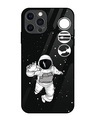 Shop Fun Astronaut Premium Glass Cover for Apple Iphone 12 Pro-Front