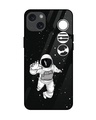 Shop Fun Astronaut Premium Glass Cover for Apple iPhone 15 Plus-Front