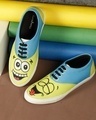 Shop Unisex Yellow I Am Licky Print Sneakers-Front