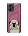 Shop Funny Pug Face Premium Glass Case for Redmi Note 12 5G (Shock Proof, Scratch Resistant)-Front