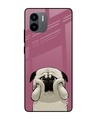 Shop Funny Pug Face Printed Premium Glass Case for Redmi A1 (Shock Proof,Scratch Resistant)-Front
