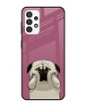 Shop Funny Pug Face Printed Premium Glass Cover For  A13(Impact Resistant, Matte Finish)-Front