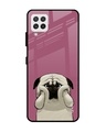 Shop Funny Pug Face Printed Premium Glass Cover For  A22(Impact Resistant, Matte Finish)-Front