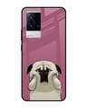 Shop Funny Pug Face Printed Premium Glass Cover for IQOO9 5G (Shock Proof, Scratch Resistant)-Front