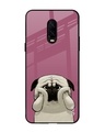 Shop Funny Pug Face Printed Premium Glass Cover For OnePlus 6T (Impact Resistant, Matte Finish)-Front