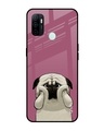 Shop Funny Pug Face Printed Premium Glass Cover For Oppo A33 (Impact Resistant, Matte Finish)-Front