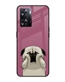Shop Funny Pug Face Printed Premium Glass Cover for Oppo A57 4G (Shock Proof, Scratch Resistant)-Front
