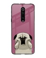 Shop Funny Pug Face Printed Premium Glass Cover For Redmi K20 (Impact Resistant, Matte Finish)-Front