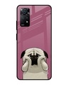 Shop Funny Pug Face Printed Premium Glass Cover For Redmi Note 11 Pro 5G (Impact Resistant, Matte Finish)-Front