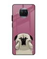 Shop Funny Pug Face Printed Premium Glass Cover For Xiaomi Mi 10i 5G (Impact Resistant, Matte Finish)-Front