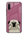 Shop Funny Pug Face Printed Premium Glass Cover For Xiaomi Mi A3 (Impact Resistant, Matte Finish)-Front
