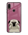 Shop Funny Pug Face Printed Premium Glass Cover For Xiaomi Redmi Note 7 Pro (Matte Finish)-Front
