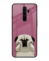 Shop Funny Pug Face Printed Premium Glass Cover For Xiaomi Redmi Note 8 Pro (Matte Finish)-Front
