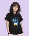 Shop Women's Black Furious Donald (DL) Graphic Printed Boyfriend T-shirt-Front