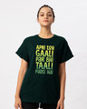 Shop Gaali Par Taali Boyfriend T-Shirt-Front