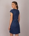 Shop Galaxy Blue Cap Sleeve Plain T-shirt Dress-Full