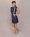 Shop Galaxy Blue Cap Sleeve Plain T-shirt Dress
