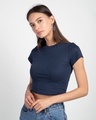 Shop Galaxy Blue Crop Top T-Shirt-Design