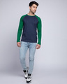 Shop Galaxy Blue-Dark Forest Green Full Sleeve Raglan T-Shirt-Full