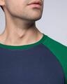 Shop Galaxy Blue-Dark Forest Green Full Sleeve Raglan T-Shirt