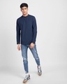 Shop Galaxy Blue Full Sleeve Henley T-Shirt-Full