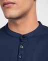 Shop Galaxy Blue Full Sleeve Henley T-Shirt