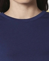 Shop Galaxy Blue - Happy Yellow Shoulder Sleeve T-Shirt