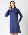 Shop Galaxy Blue High Neck Pocket Dress-Design