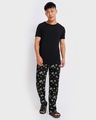 Shop Men's Black Game Over All Over Printed Pyjamas-Full