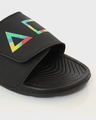 Shop Men's Black Game Over Printed Adjustable Strap Comfysole Sliders