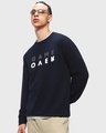 Shop Men's Blue Game Over Minimal Typography Sweatshirt-Front