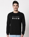 Shop Men's Black Game Over Minimal Typography Sweater-Front